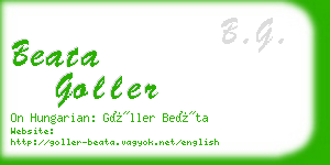 beata goller business card